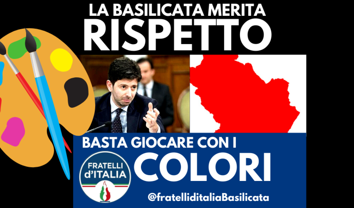 FdI Basilicata attacca Speranza: «La zona rossa generalizzata è eccessiva, la Basilicata merita rispetto»  