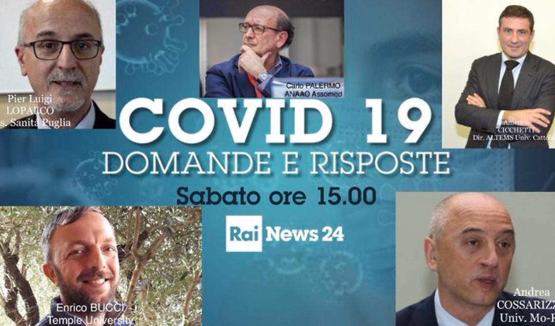 Lopalco oggi da Gerardo D'Amico tra "Domande e risposte" su RaiNews24