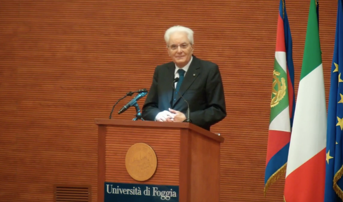 Mattarella all'Università di Foggia: «La formazione delle coscienze quarto elemento, decisivo, per contrastare la criminalità»