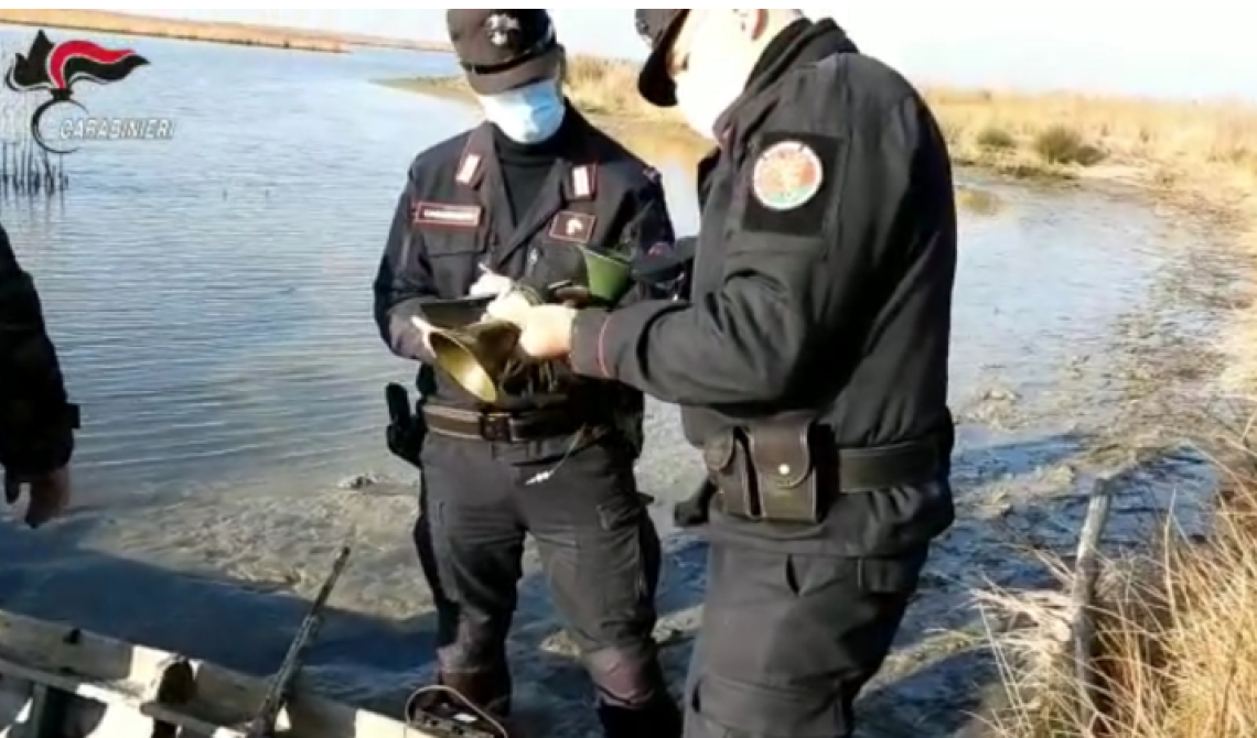 I Carabinieri forestali scoprono un "mare" di rifiuti speciali al lago di Lesina