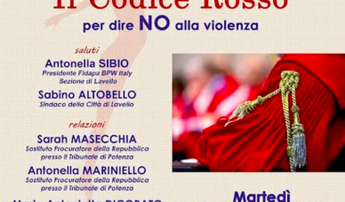 Lavello, la Fidapa dice «no» alla violenza con un evento sul Codice rosso