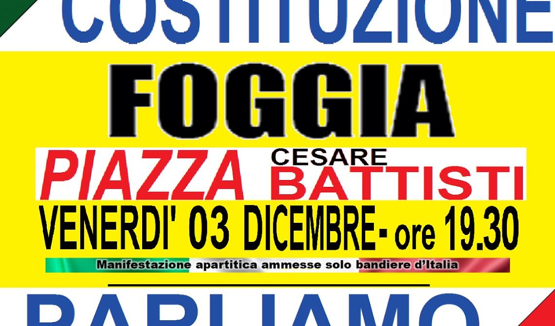 A Foggia si torna in piazza per parlare di libertà e Costituzione