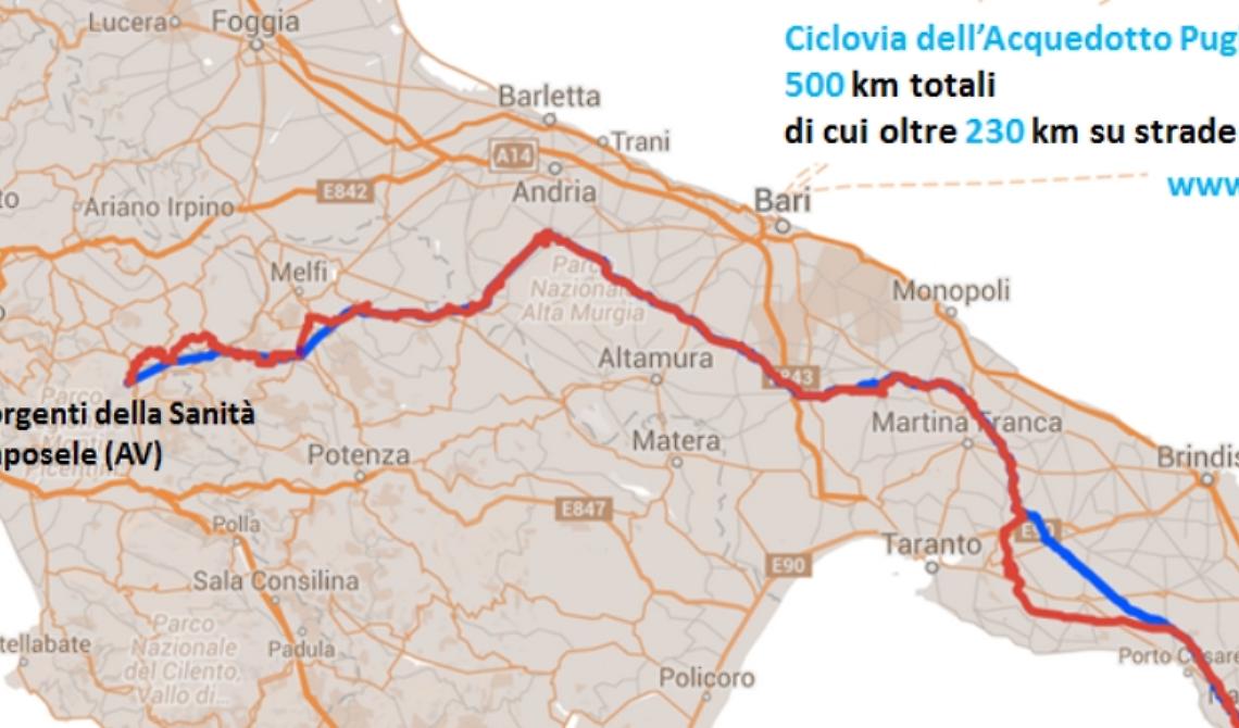 Pnrr: 39,5 milioni alla ciclovia dell’Acquedotto pugliese che attraversa anche la Basilicata 