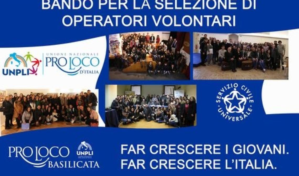 Opportunità per i giovani lucani: disponibili 109 posti di Servizio Civile Universale presso le Pro Loco Unpli della Basilicata