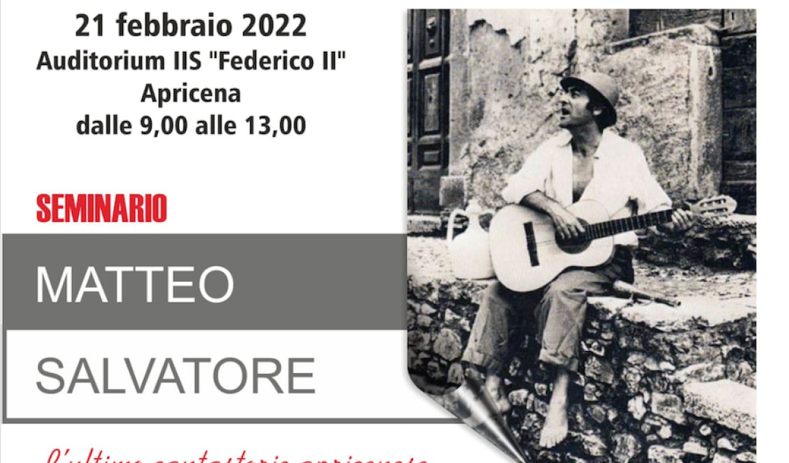 Il "Federico II" di Apricena celebra la 'parola' con Matteo Salvatore