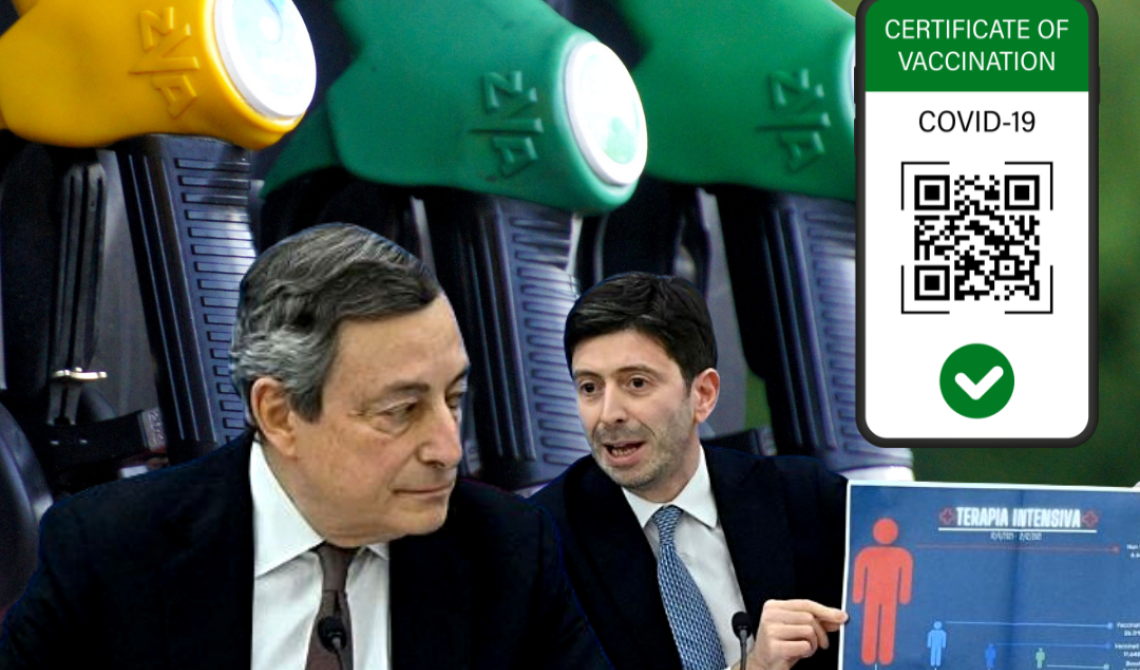 Punture, Qr code, bollette e benzina alle stelle: è l'Italia di Draghi e Speranza 