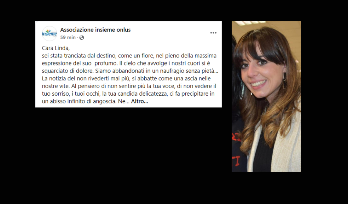  «Un angelo al servizio degli ultimi», così l'Associazione Insieme Onlus ricorda la «Cara Linda»