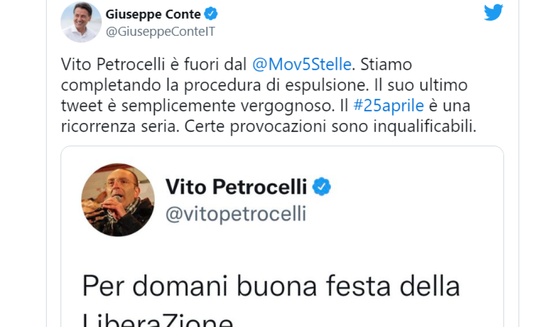 La festa della "liberaZione" costa cara al senatore Petrocelli, bufera social e di Palazzo