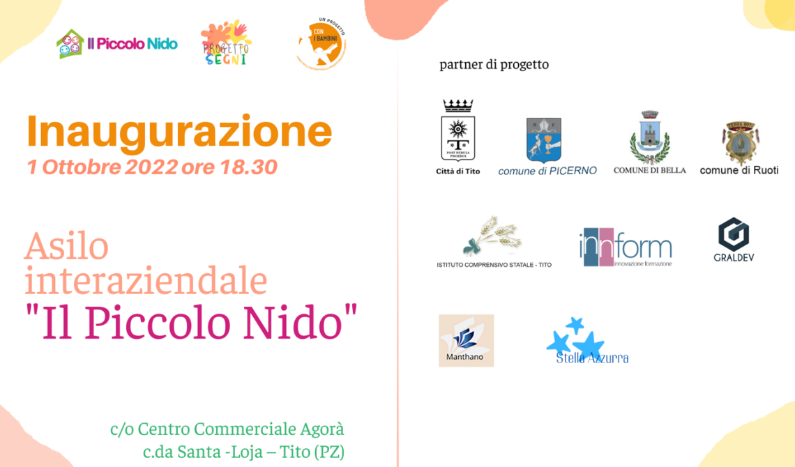 L'area industriale di Tito si fregia di un nuovo modello di welfare in Basilicata: ecco il primo Nido interaziendale