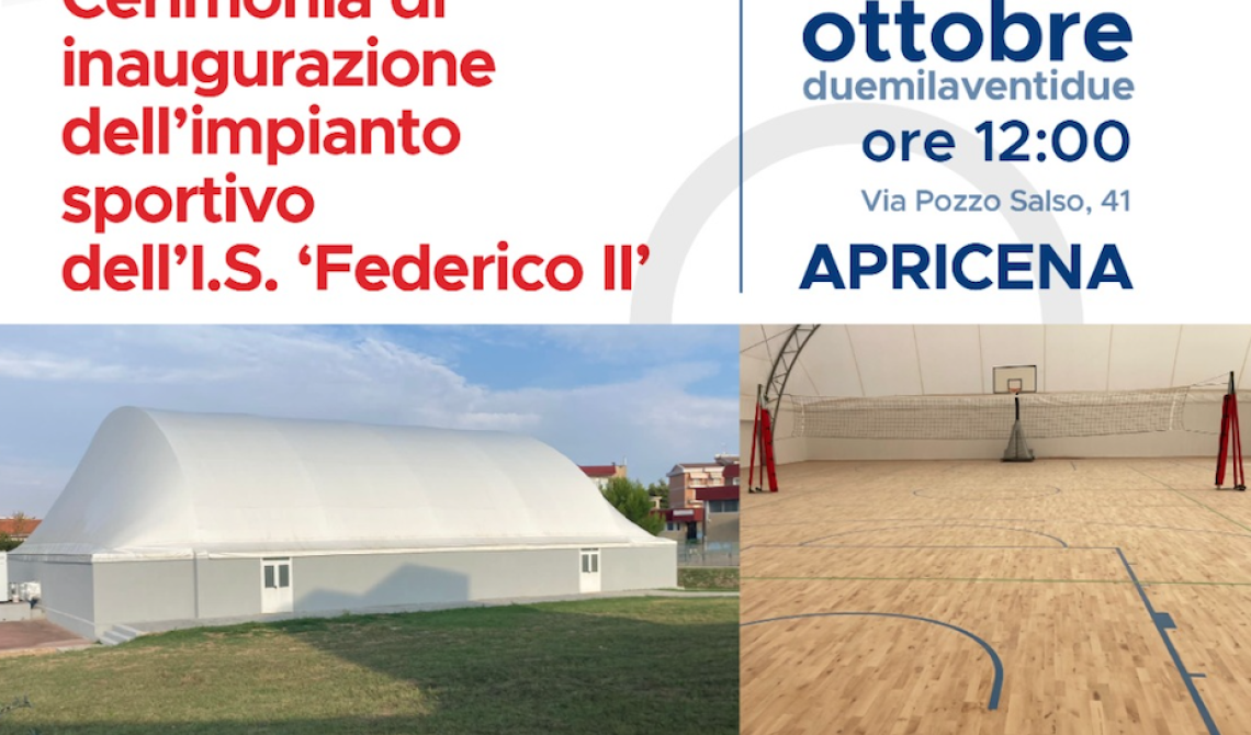 Apricena inaugura la sua nuova palestra sotto lo sguardo di Federico II!