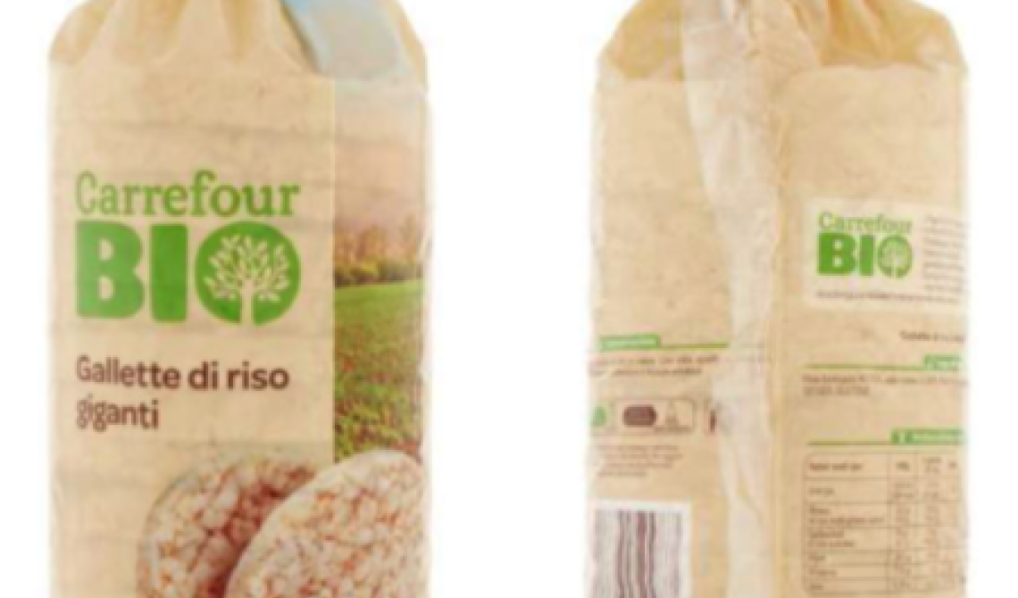 Possibile presenza di micotossine: richiamate gallette di riso giganti Carrefour Bio