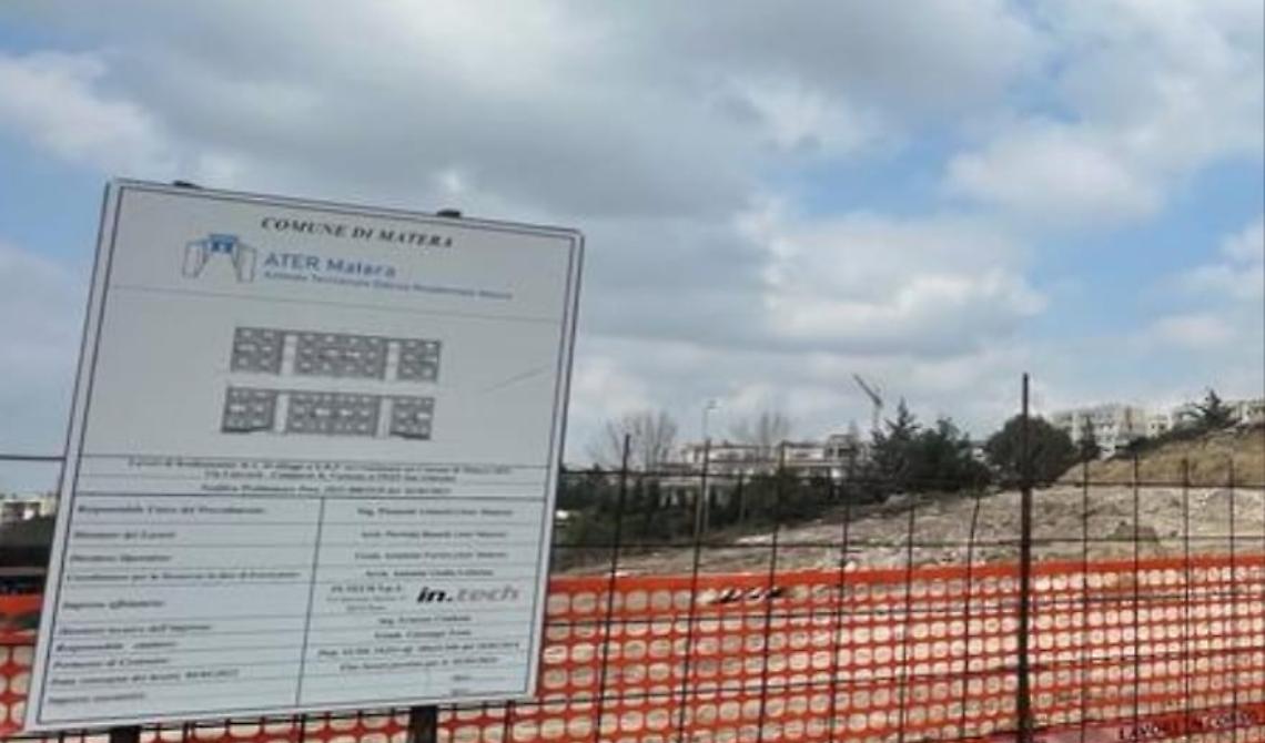Matera, aperto dall'Ater un cantiere per 24 alloggi: saranno pronti nel 2024
