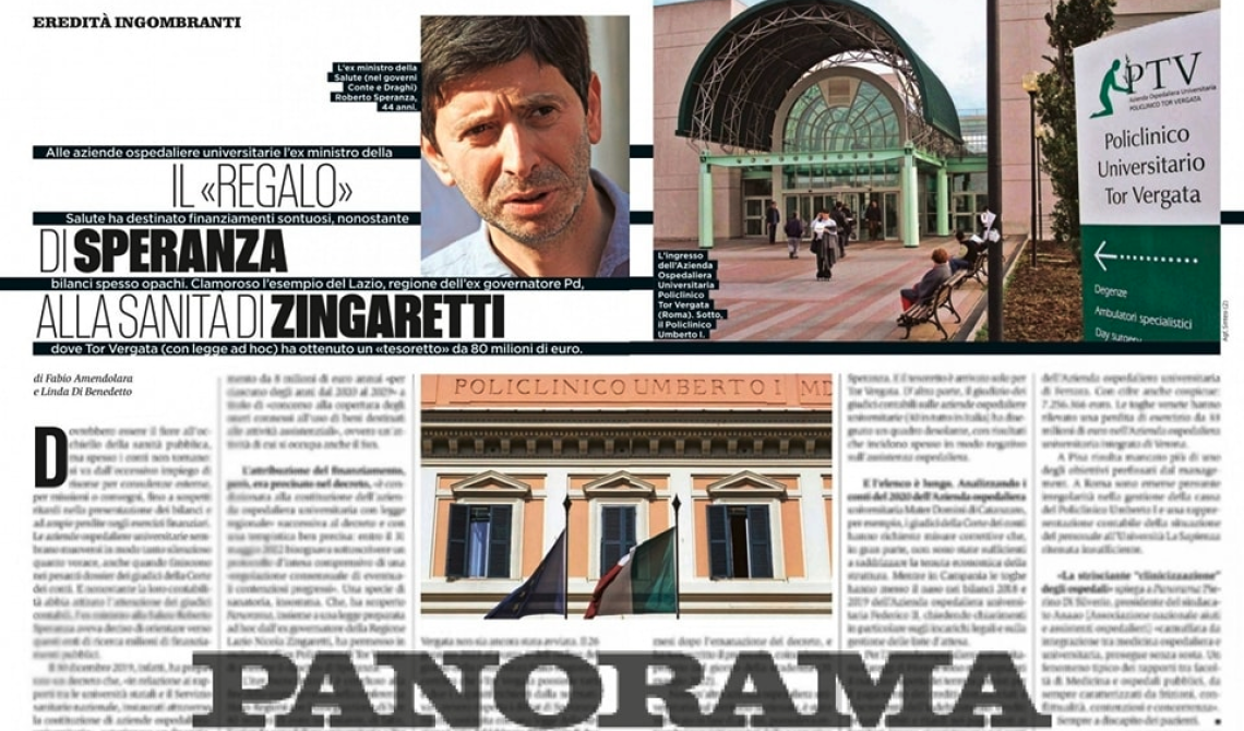 Panorama fa le pulci a Speranza: regalino alla sanità di Zingaretti da 80 milioni di euro