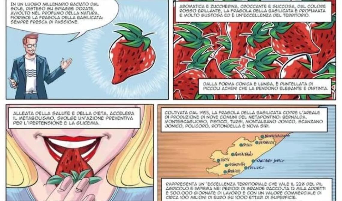 Con il disegnatore lucano Giulio Giordano la fragola della Basilicata diventa un fumetto