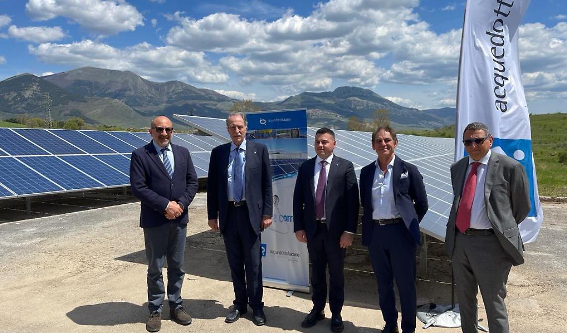 "L'acqua è corrente": inaugurato un nuovo impianto fotovoltaico di Acquedotto Lucano a Paterno
