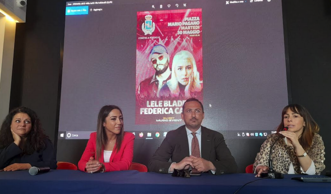 Potenza, il concerto di Lele Blade e Federica Carta il 30 maggio in piazza Mario Pagano