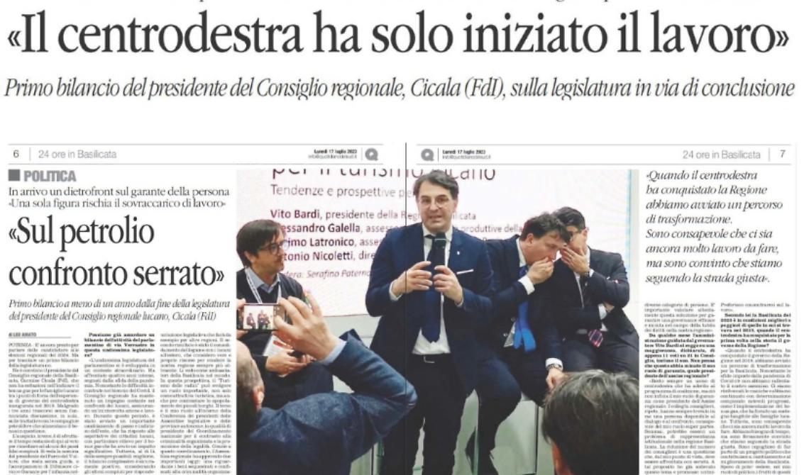 Il presidente del Consiglio regionale Cicala al Quotidiano: «La capacità di attrarre nuove imprese e investimenti cruciali per il futuro della Basilicata»