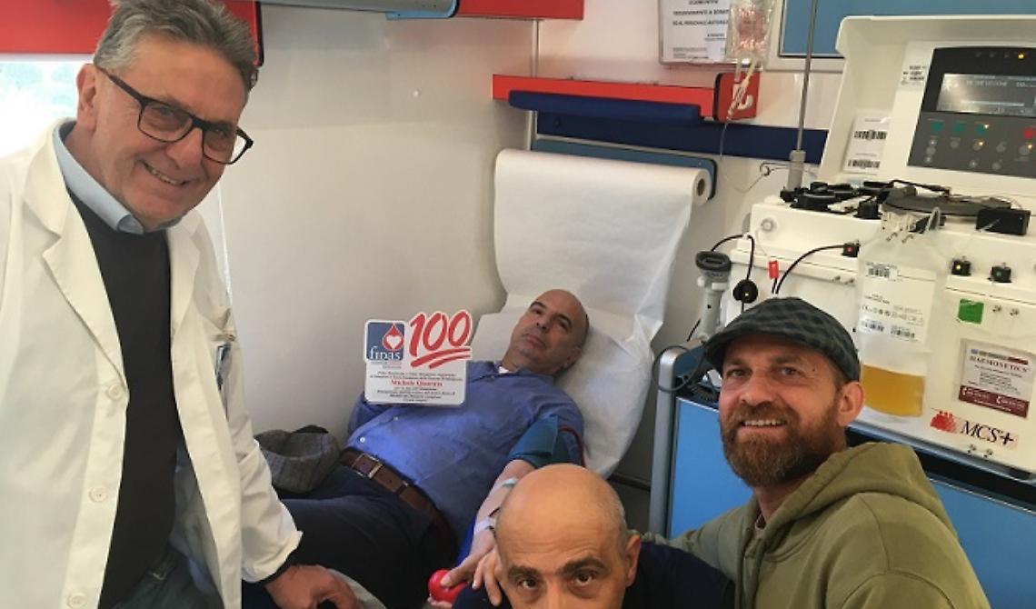 Fidas Metaponto: centesima donazione di sangue per il fondatore Michele Quarato