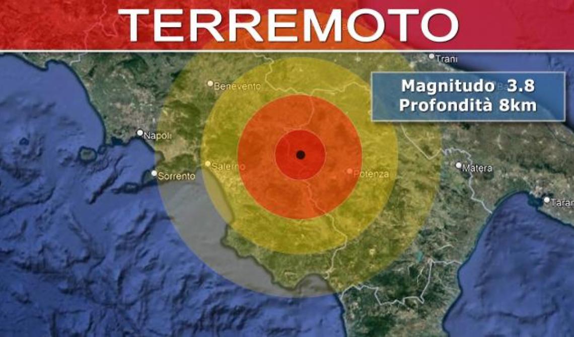 Scossa di terremoto tra Campania e Basilicata, epicentro a Ricigliano. Ingv: magnitudo 3.8