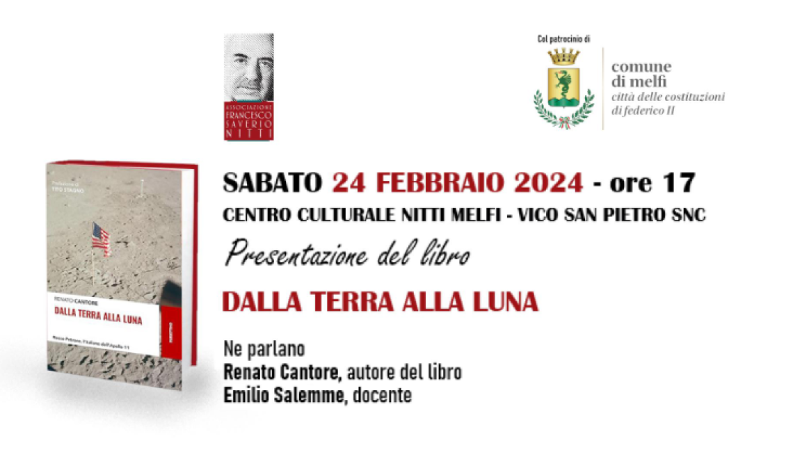 Tutto pronto a Melfi per la presentazione del libro "Dalla terra alla luna" di Renato Cantore