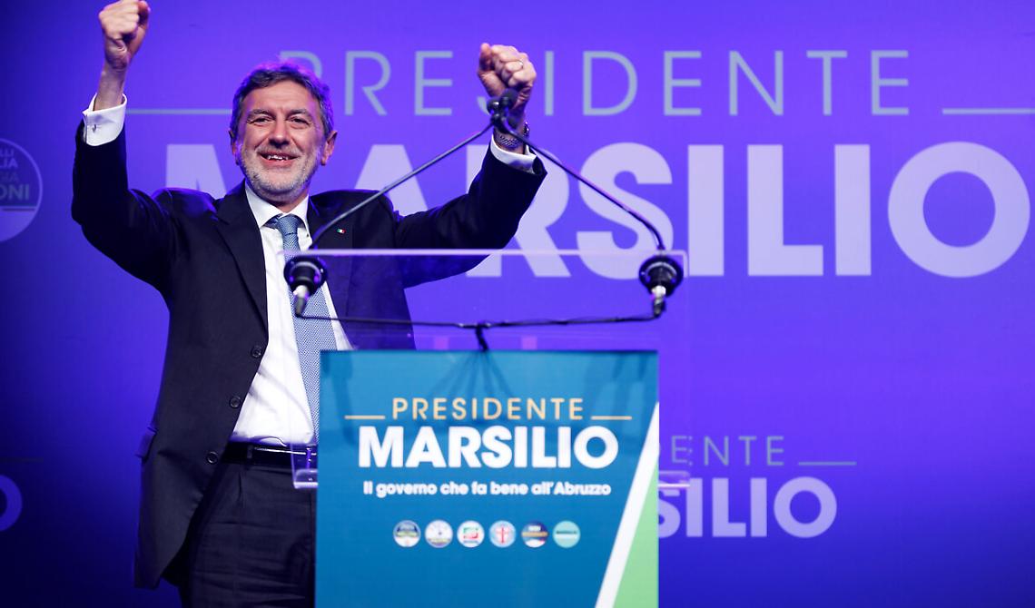 Marsilio si coferma governatore dell'Abruzzo. Bene Pd e FI, crolla M5s, male Azione