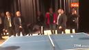 A Matera Sassoli torna bambino e gioca a ping pong con l'arcivescovo 