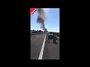 A fuoco un camper sull'autostrada A14 Foggia Bari